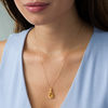 Thumbnail Image 2 of Pear-Shaped Citrine and Lab-Created White Sapphire Frame Drop Pendant in Sterling Silver with 14K Gold Plate