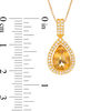Thumbnail Image 3 of Pear-Shaped Citrine and Lab-Created White Sapphire Frame Drop Pendant in Sterling Silver with 14K Gold Plate