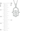 Thumbnail Image 2 of 1/10 CT. T.W. Diamond Evil Eye Hamsa Pendant in Sterling Silver
