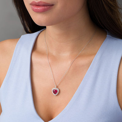 Zales Ruby Heart Necklace 2024 www.alhudapk