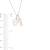 Thumbnail Image 3 of Diamond Accent Dog Bone and Paw Print Disc Pendant in Sterling Silver and 10K Rose Gold