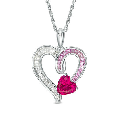 Zales Pink Sapphire Heart Necklace 2024 www.alhudapk