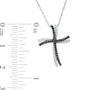Thumbnail Image 3 of 1/5 CT. T.W. Enhanced Black and White Diamond Double Wavy Cross Pendant in 10K White Gold