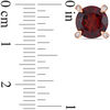 Thumbnail Image 4 of 8.0mm Garnet and Diamond Accent Stud Earrings in 10K Rose Gold