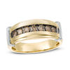 Thumbnail Image 1 of 1/2 CT. T.W. Champagne Diamond Seven Stone Collar Ring in 10K Two-Tone Gold
