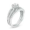 Thumbnail Image 1 of 1 CT. T.W. Certified Diamond Frame Split Shank Bridal Set in 14K White Gold (I/I1)