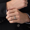 Thumbnail Image 2 of 1/3 CT. T.W. Champagne and White Diamond Brick Wedding Band in Sterling Silver and 10K Gold