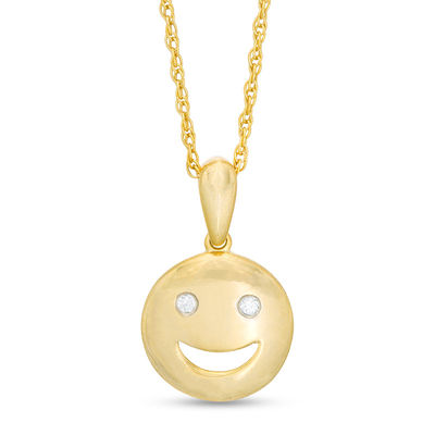 smiley face gold necklace