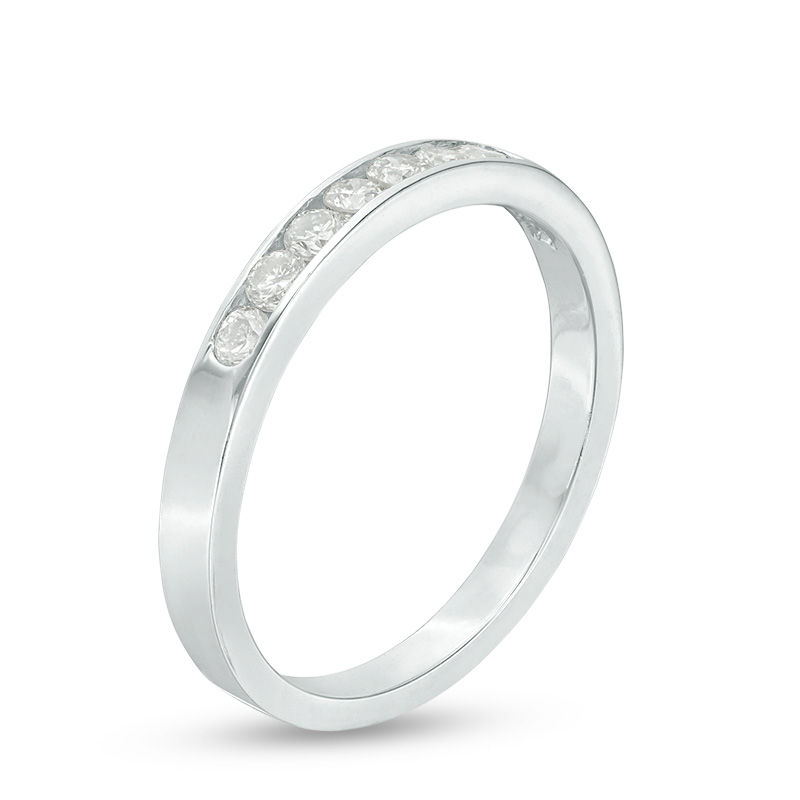 Main Image 2 of 1/4 CT. T.W. Diamond Seven Stone Channel-Set Anniversary Band in Platinum