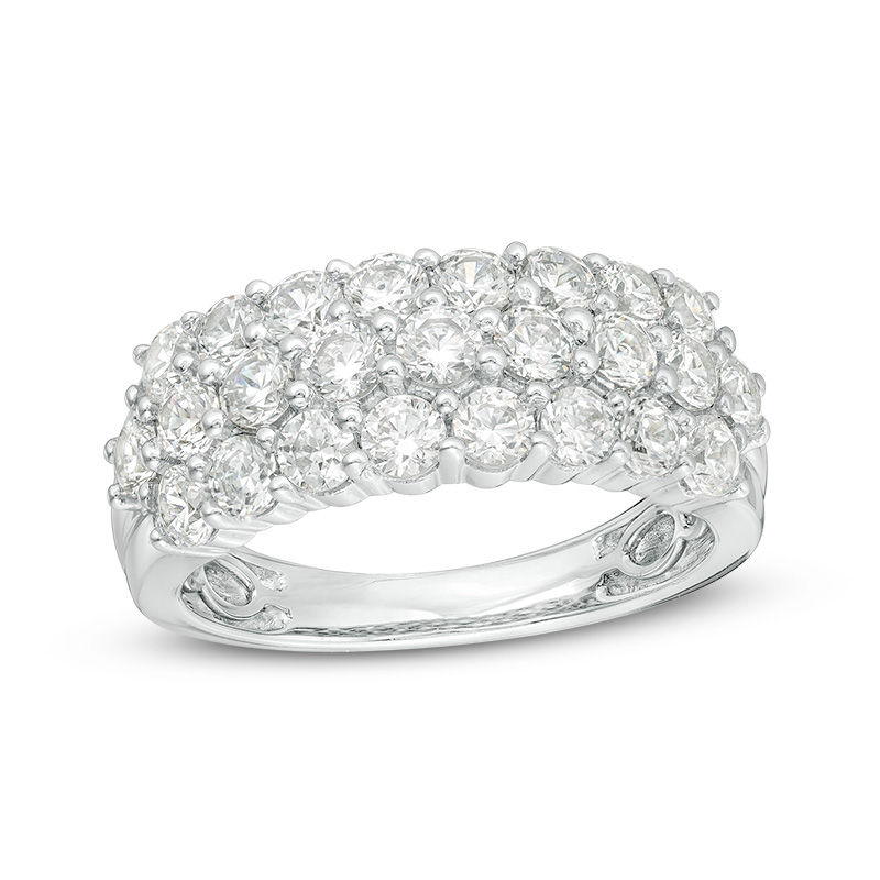 2 CT. T.W. Diamond Multi-Row Band in 18K White Gold