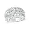 Thumbnail Image 0 of 1 CT. T.W. Diamond Alternating Graduated Multi-Row Ring in 10K White Gold