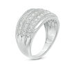 Thumbnail Image 1 of 1 CT. T.W. Diamond Alternating Graduated Multi-Row Ring in 10K White Gold