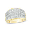 Thumbnail Image 0 of 1 CT. T.W. Diamond Alternating Graduated Multi-Row Ring in 10K Gold