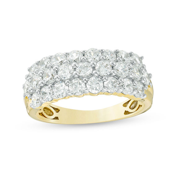 2 CT. T.w. Diamond Multi-Row Band in 18K Gold
