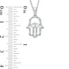 Thumbnail Image 1 of 1/10 CT. T.W. Diamond Evil Eye Hamsa Pendant in Sterling Silver