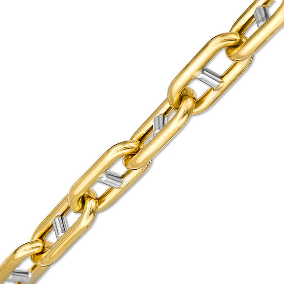 7.0mm Mariner Chain Bracelet in 10K Two-Tone Gold - 8.5"