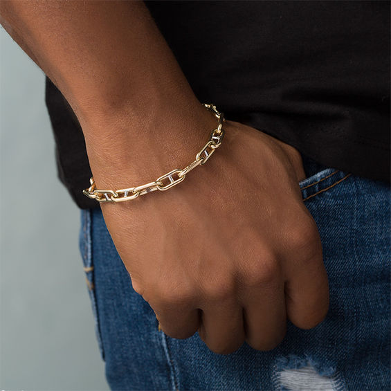7.0mm Mariner Chain Bracelet in 10K Two-Tone Gold - 8.5"