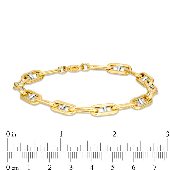 7.0mm Mariner Chain Bracelet in 10K Two-Tone Gold - 8.5"