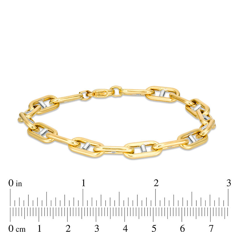 Main Image 3 of 7.0mm Mariner Chain Bracelet in 10K Two-Tone Gold - 8.5"