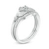 Thumbnail Image 3 of 1/10 CT. T.W. Diamond Claddagh Bridal Set in Sterling Silver