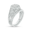 Thumbnail Image 2 of 1/2 CT. T.W. Composite Diamond Double Frame Filigree Bridal Set in Sterling Silver
