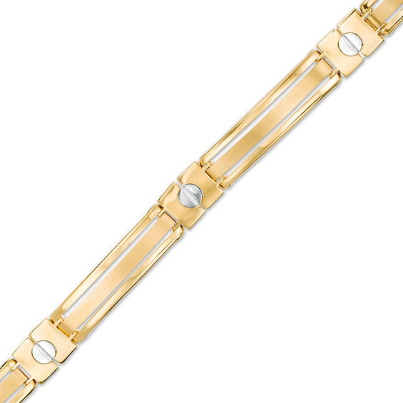 Screw Link Bracelet in 10K Two-Tone Gold - 8.5"