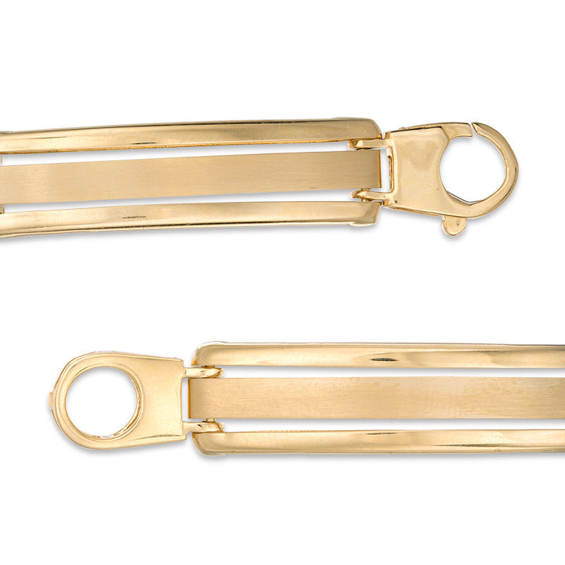 Main Image 3 of Men's Screw Link Bracelet in 10K Two-Tone Gold - 8.5"
