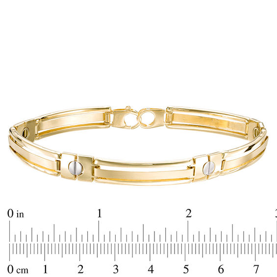 Screw Link Bracelet in 10K Two-Tone Gold - 8.5"