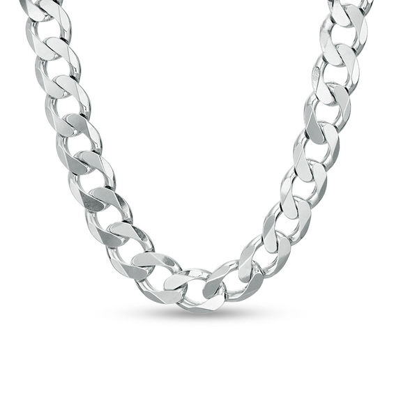 Men's 11.8mm Curb Chain Necklace in Sterling Silver - 24