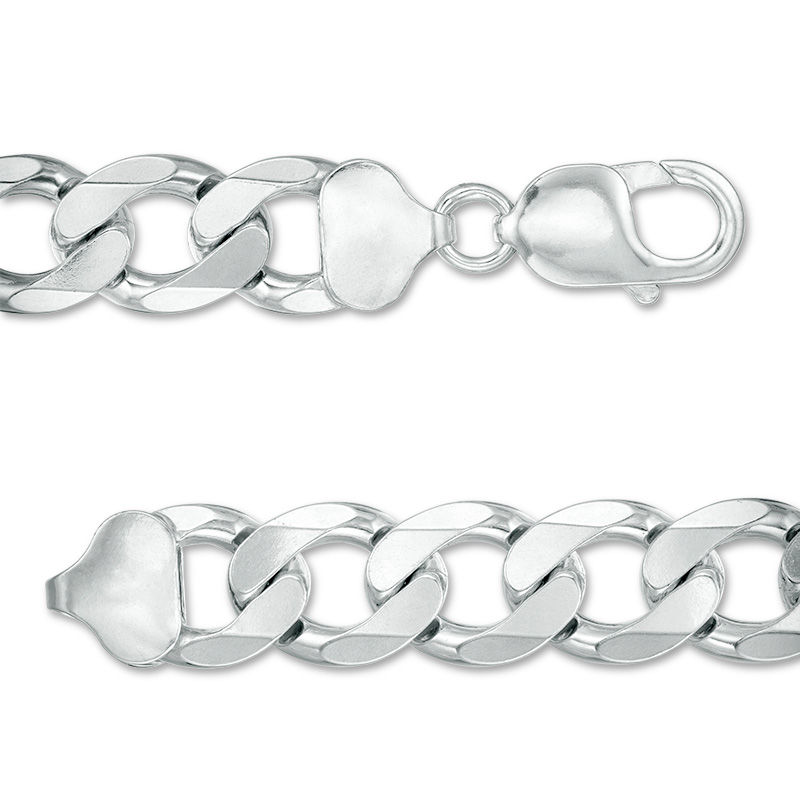 Main Image 3 of Men's 11.8mm Curb Chain Necklace in Sterling Silver - 24"