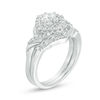 Thumbnail Image 2 of 1/2 CT. T.W. Diamond Tilted Square Frame Twist Bridal Set in Sterling Silver