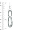 Thumbnail Image 3 of Diamond-Cut Interlocking Ellipses Drop Earrings in Sterling Silver