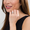Thumbnail Image 2 of 1/5 CT. T.W. Composite Diamond Cushion Frame with Flower Sides Vintage-Style Bridal Set in Sterling Silver