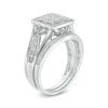 Thumbnail Image 3 of 1/5 CT. T.W. Composite Diamond Square Frame Vintage-Style Bridal Set in Sterling Silver