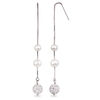 Thumbnail Image 1 of 5.0-6.0mm Oval Freshwater Cultured Pearl and Crystal Station Threader Earrings in Sterling Silver