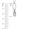 Thumbnail Image 2 of 8.5-9.0mm Oval Freshwater Cultured Pearl and Diamond-Cut Link Necklace in Sterling Silver-17"