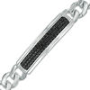 Thumbnail Image 0 of Men's Black Spinel ID Bracelet in Sterling Silver - 8.25"