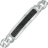 Thumbnail Image 1 of Men's Black Spinel ID Bracelet in Sterling Silver - 8.25"