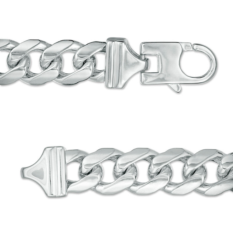 Main Image 3 of Men's Black Spinel ID Bracelet in Sterling Silver - 8.25"
