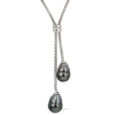 silver tahitian pearl necklace