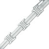 Thumbnail Image 0 of Men's White Topaz Double Row Link Bracelet in Sterling Silver - 8.75"