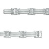 Thumbnail Image 2 of Men's White Topaz Double Row Link Bracelet in Sterling Silver - 8.75"