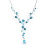 Thumbnail Image 1 of Multi-Shaped Blue and White Topaz Scattered "Y" Necklace in Sterling Silver - 17"