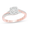 Thumbnail Image 0 of 1/5 CT. T.W. Composite Diamond Square Frame Bypass Promise Ring in 10K Rose Gold