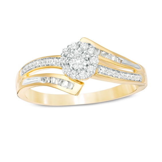 1/4 CT. T.w. Composite Diamond Bypass Promise Ring in 10K Gold