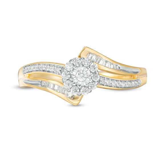 1/4 CT. T.w. Composite Diamond Bypass Promise Ring in 10K Gold
