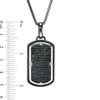 Thumbnail Image 5 of Men's Black Spinel Dog Tag Pendant in Two-Tone Sterling Silver - 24"