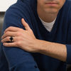 Thumbnail Image 2 of Onyx and White Topaz Signet Ring in Two-Tone Sterling Silver