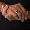 Thumbnail Image 2 of Black Spinel Rectangular Ring in Two-Tone Sterling Silver