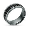 Thumbnail Image 3 of Black Spinel Double Row Beaded Ring in Sterling Silver with Black Rhodium